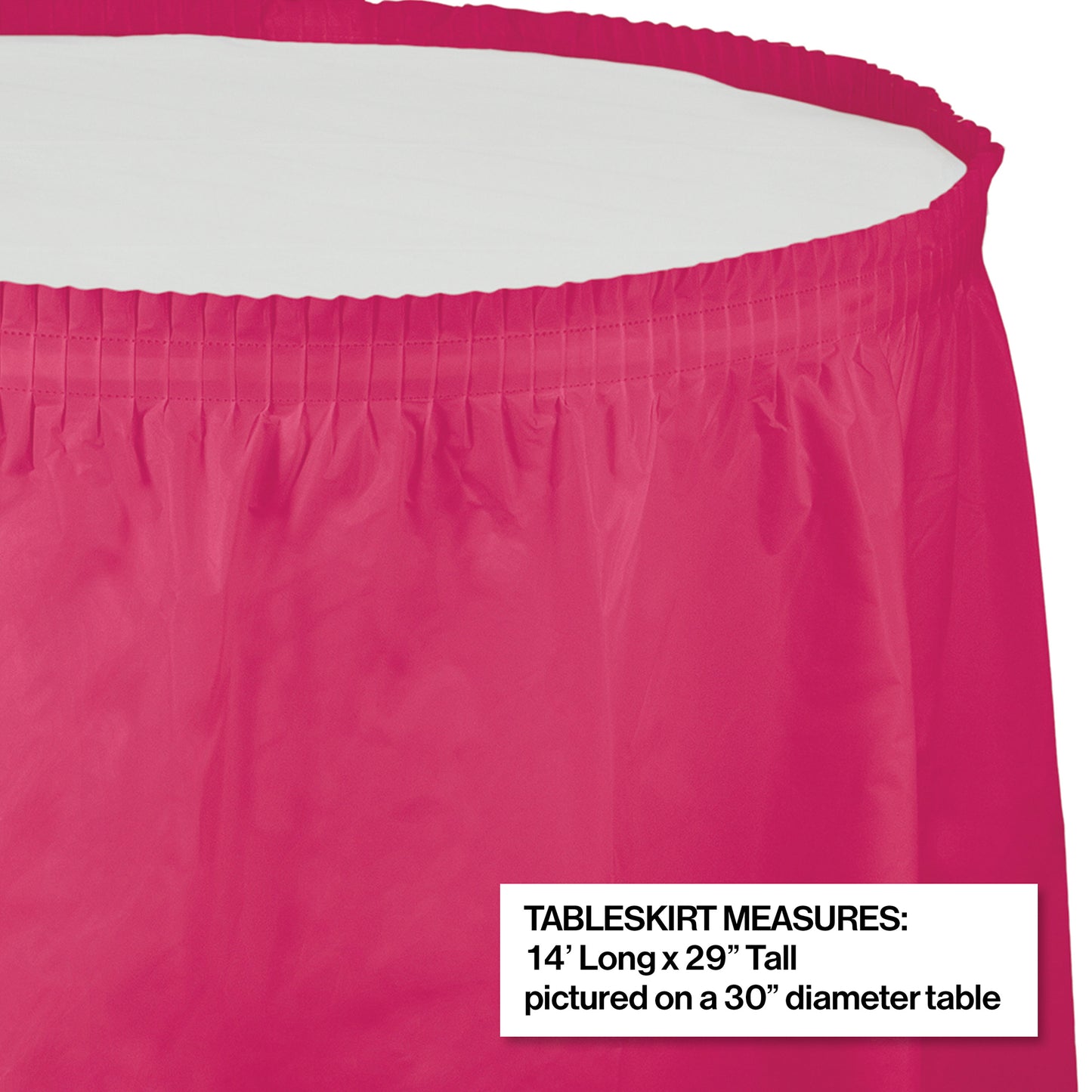 Hot Magenta Plastic Tableskirt 6 ct