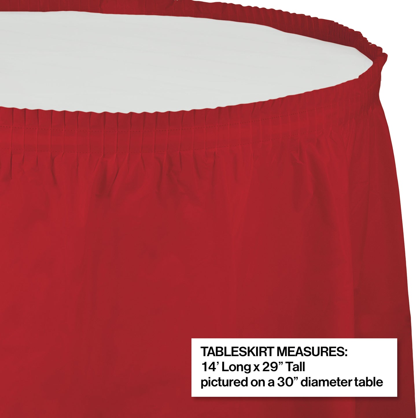 Classic Red Plastic Tableskirt 6 ct