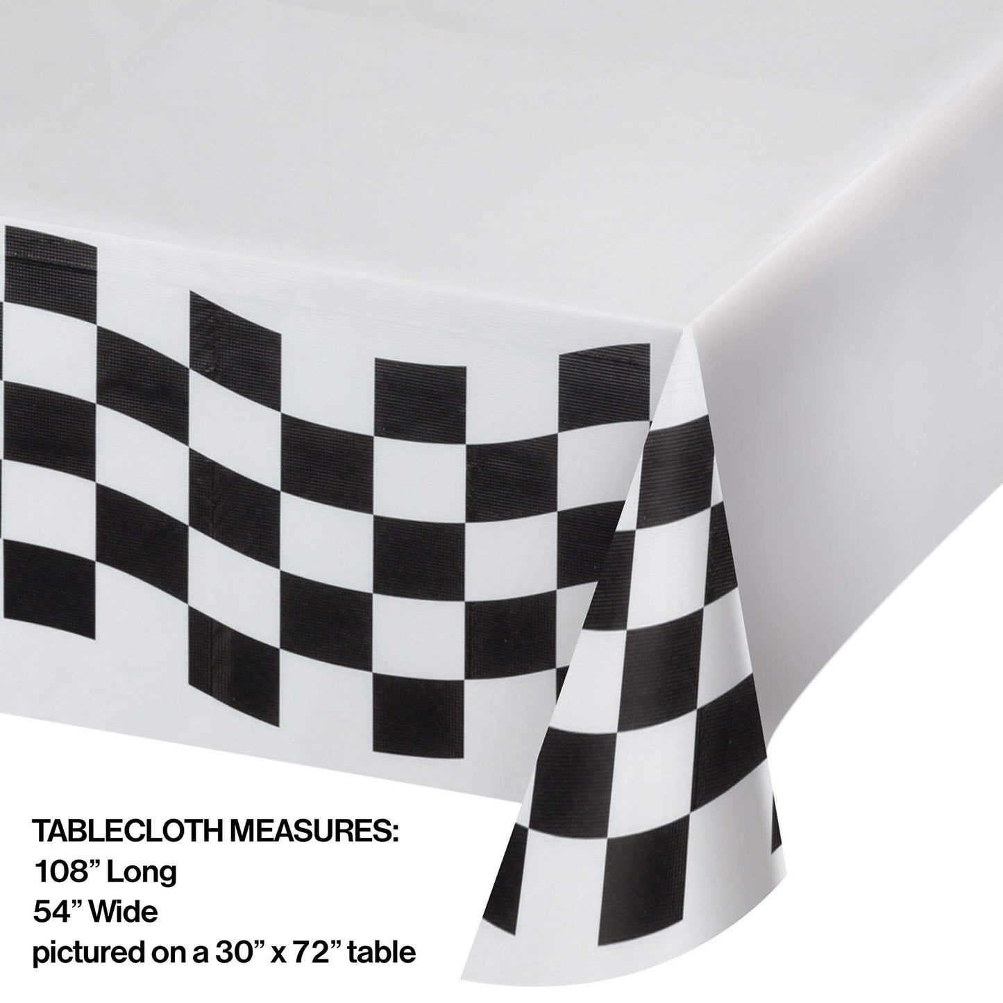 Black and White Check Paper Tablecloths 12 ct