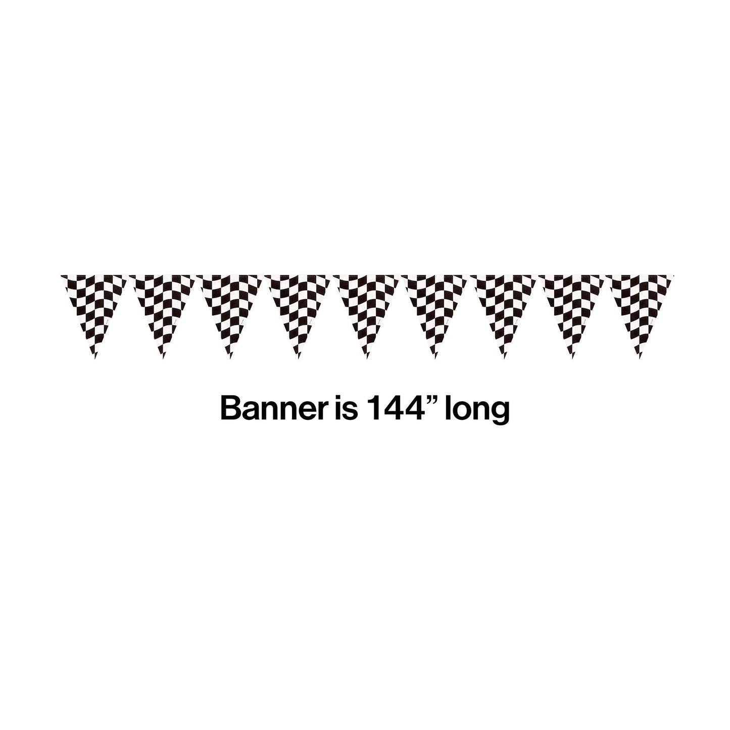 Black and White Check Banners 12 ct