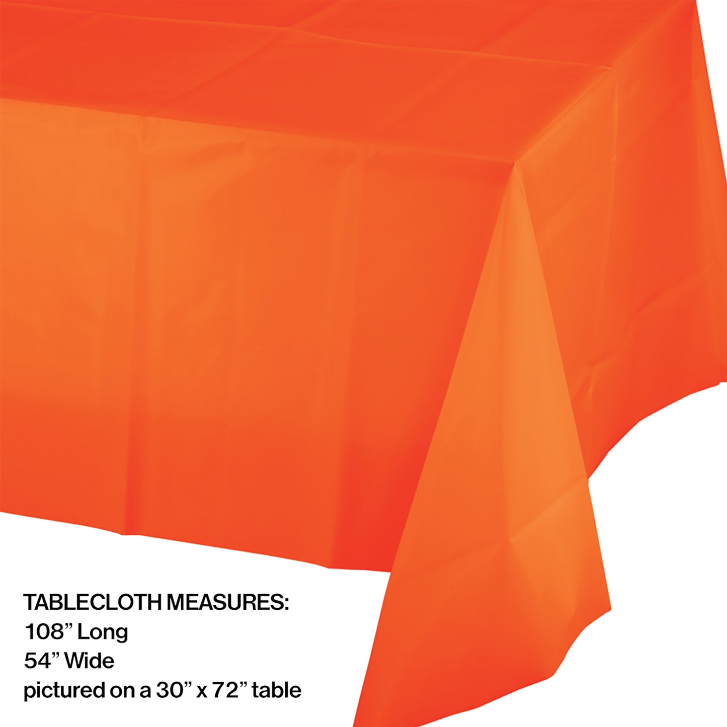 Sunkissed Orange Plastic Tablecloths 12 ct