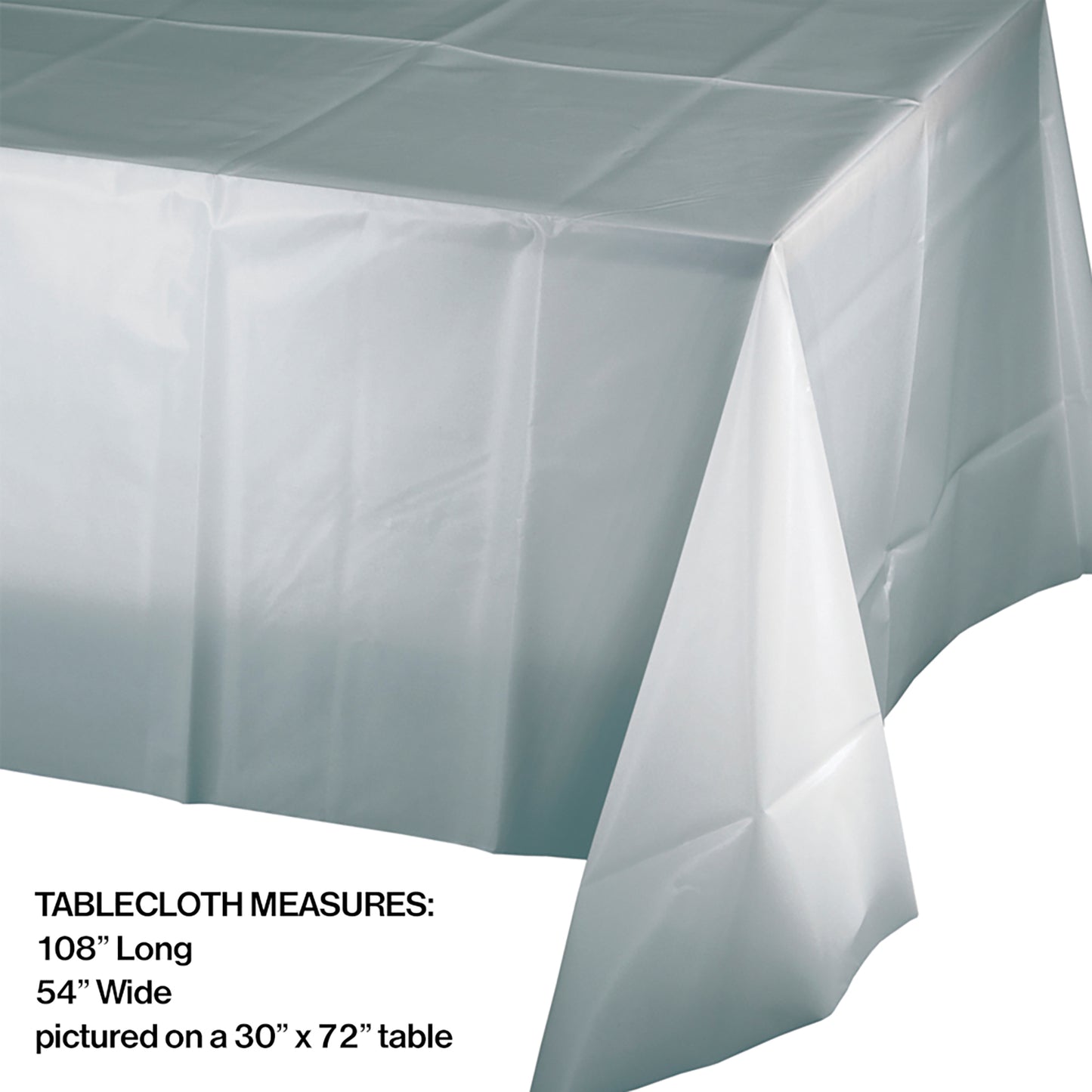 Shimmering Silver Plastic Tablecloths 12 ct