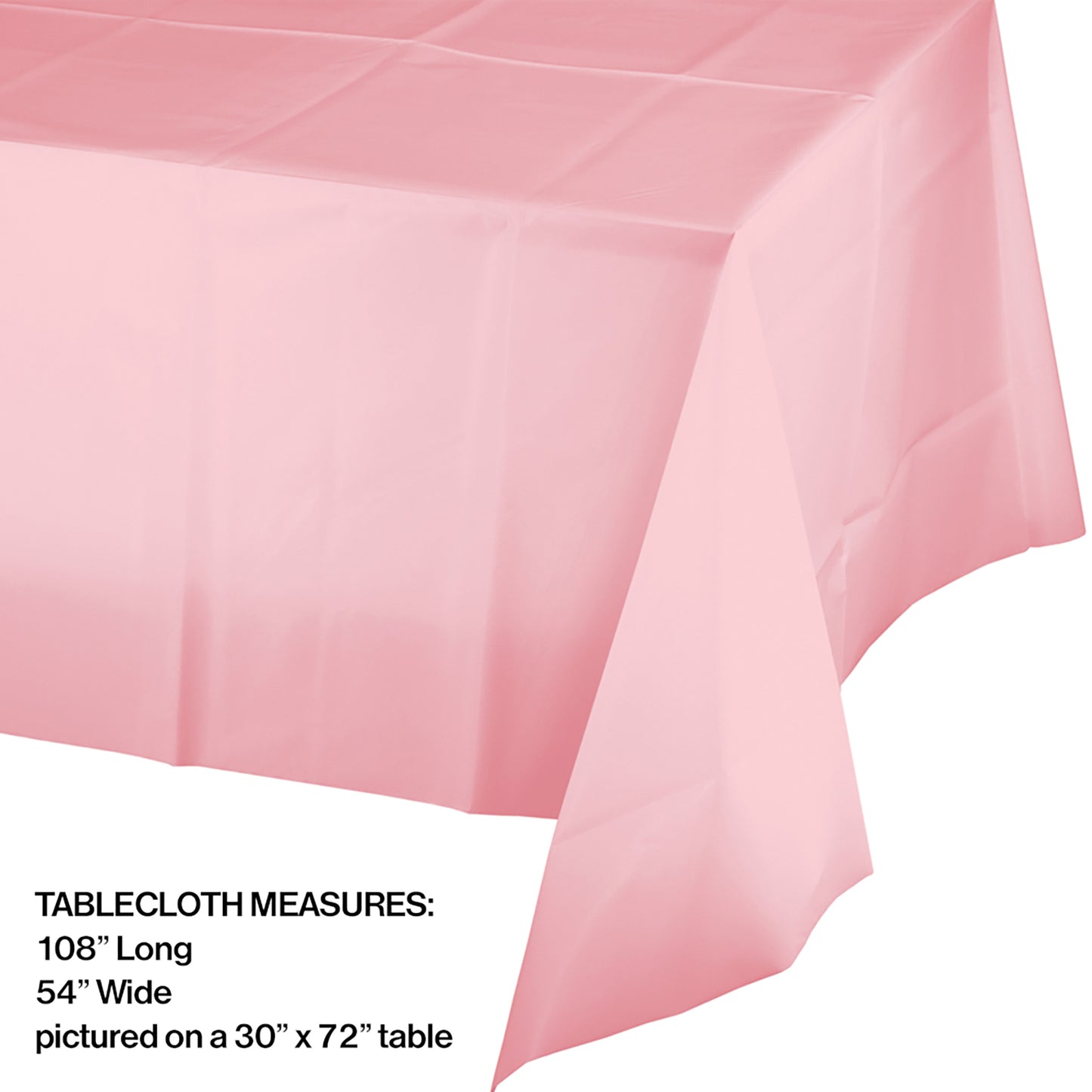 Classic Pink Plastic Tablecloths 12 ct