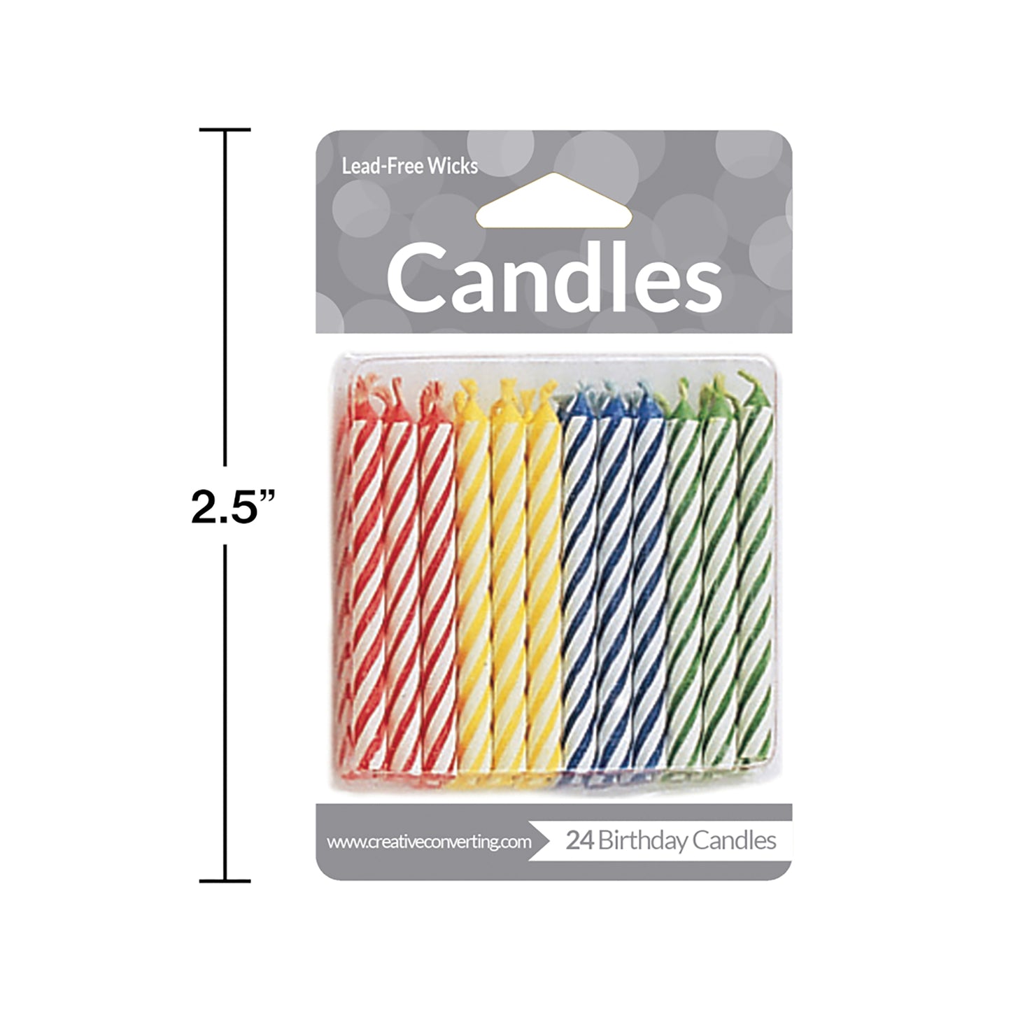 Assorted Primary Color Candles 288 ct