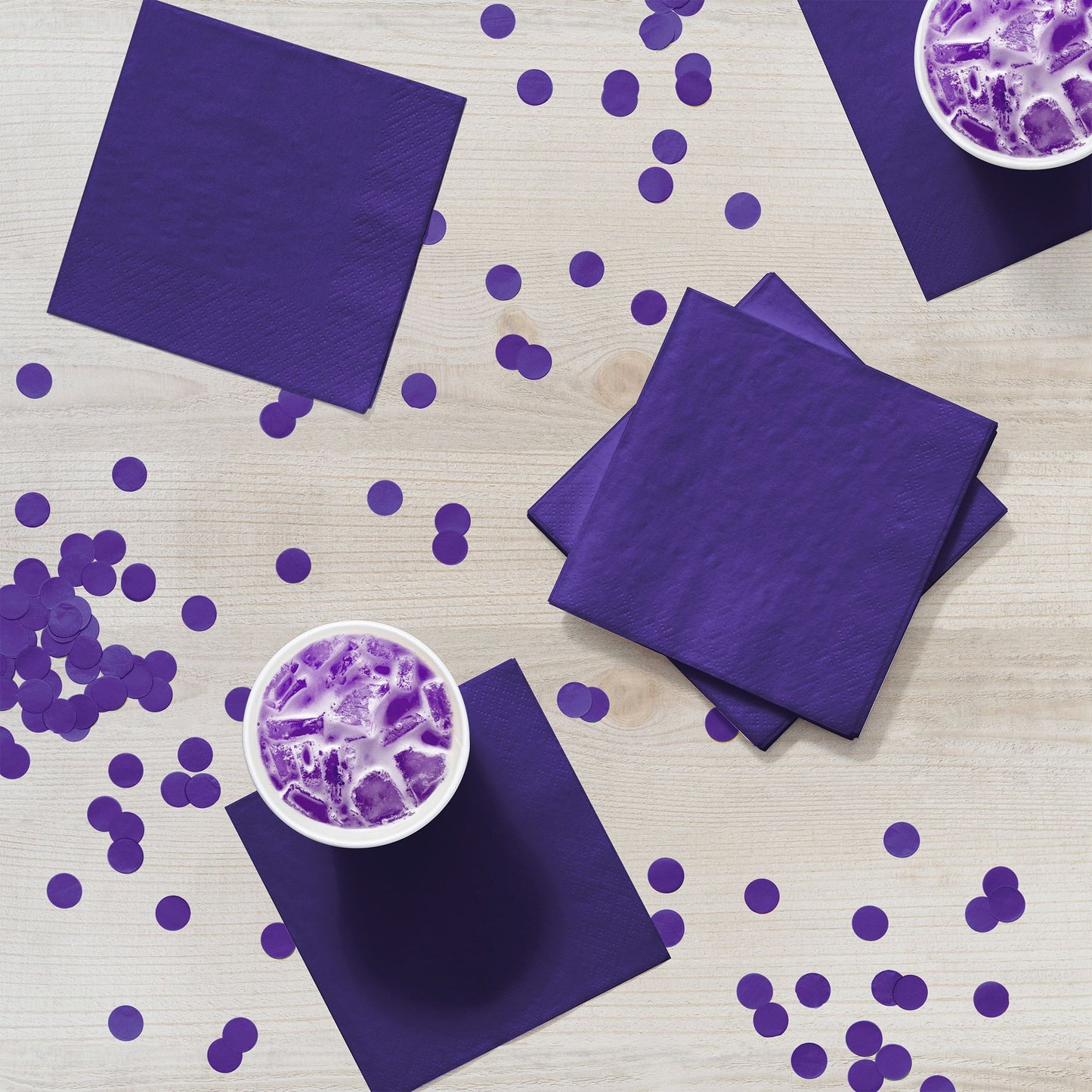 Purple Beverage Napkins 2-Ply 1200 ct Lifestyle Image