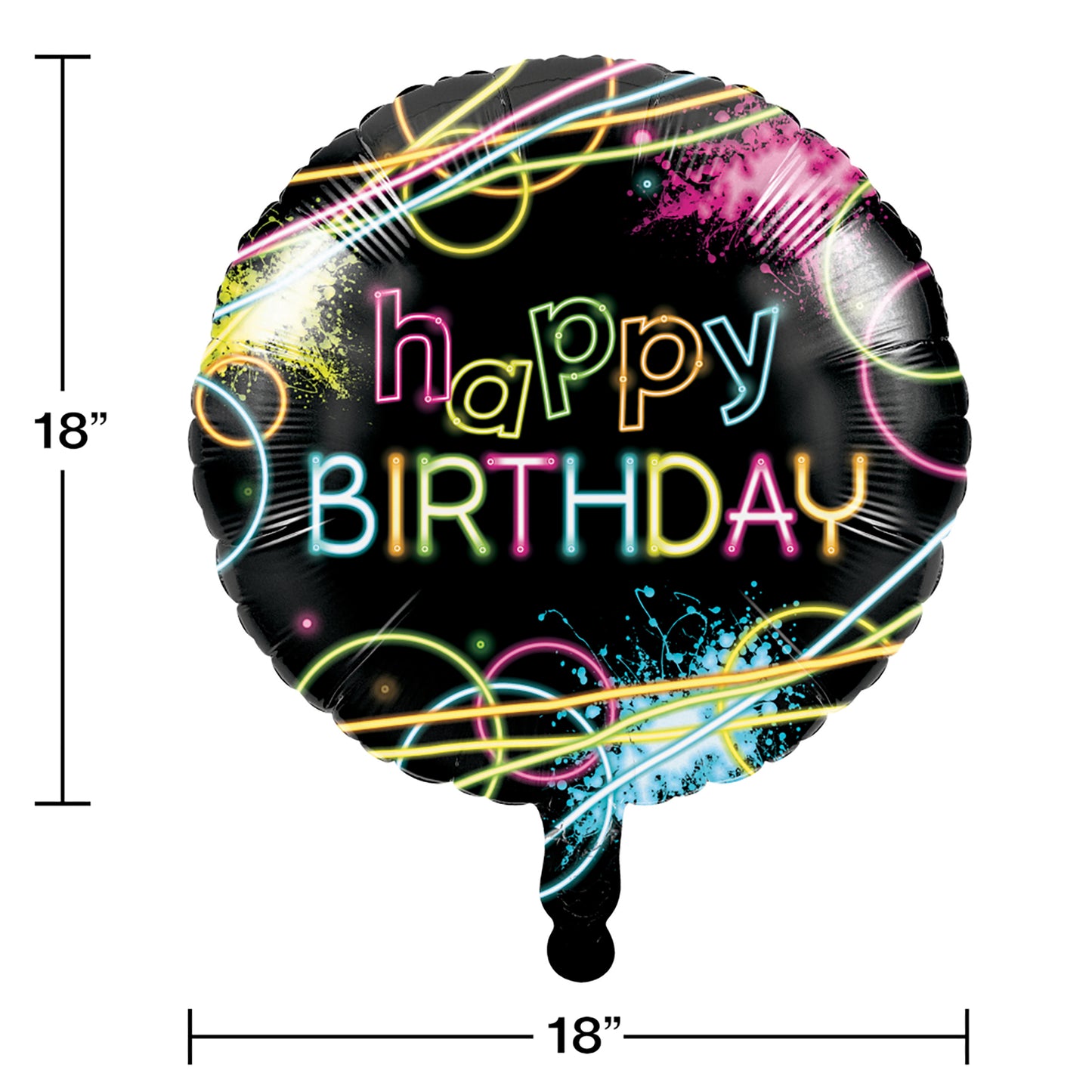 Glow Party Mylar Balloons 10 ct