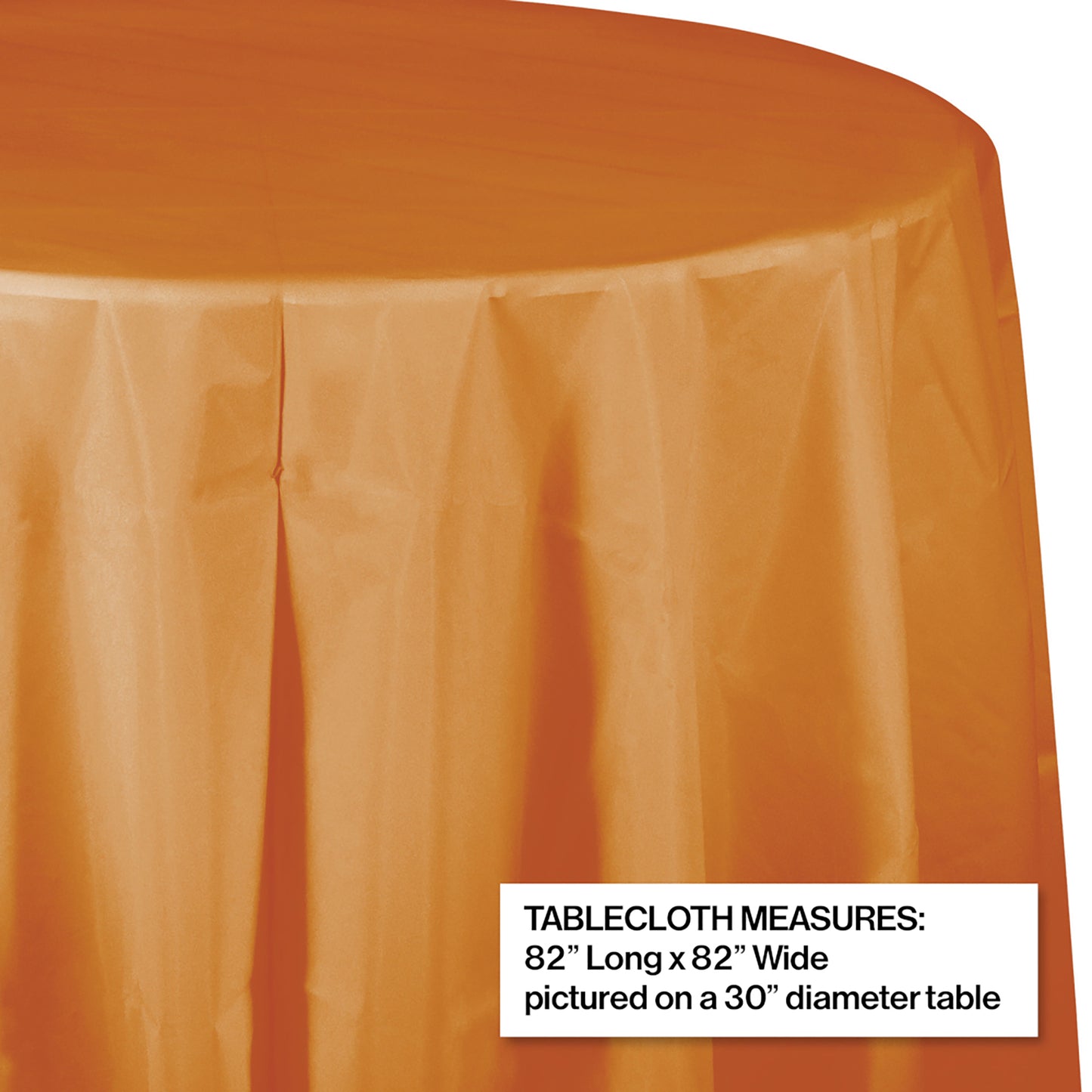 Pumpkin Spice Orange Octy-Round Plastic Tablecloths 12 ct