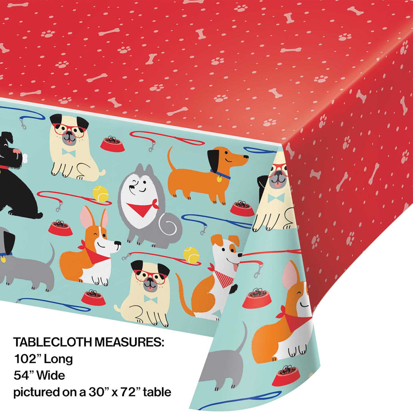 Dog Party Plastic Tablecloths 6 ct