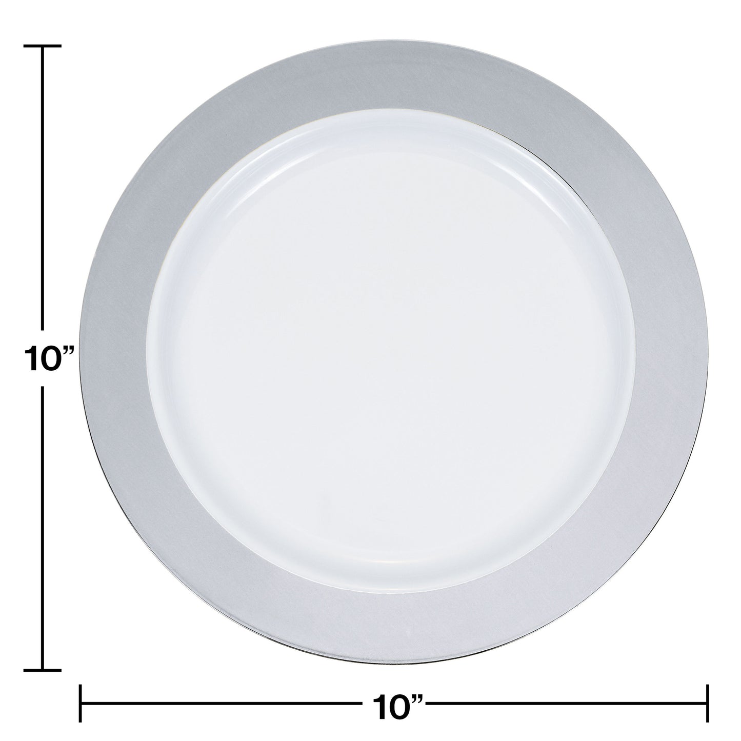 Silver Rim Plastic Banquet Plates 120 ct