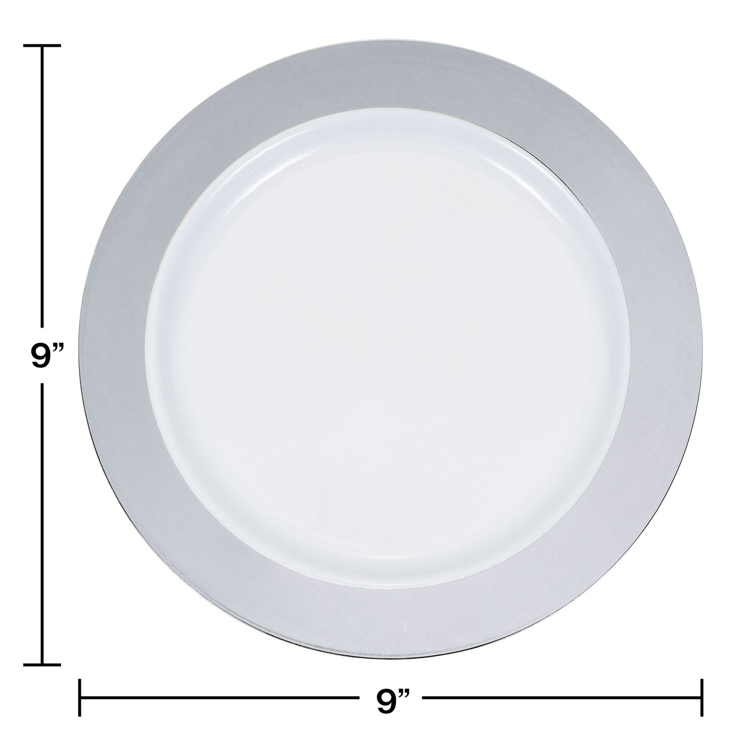 Silver Rim Plastic Dinner Plates 120 ct