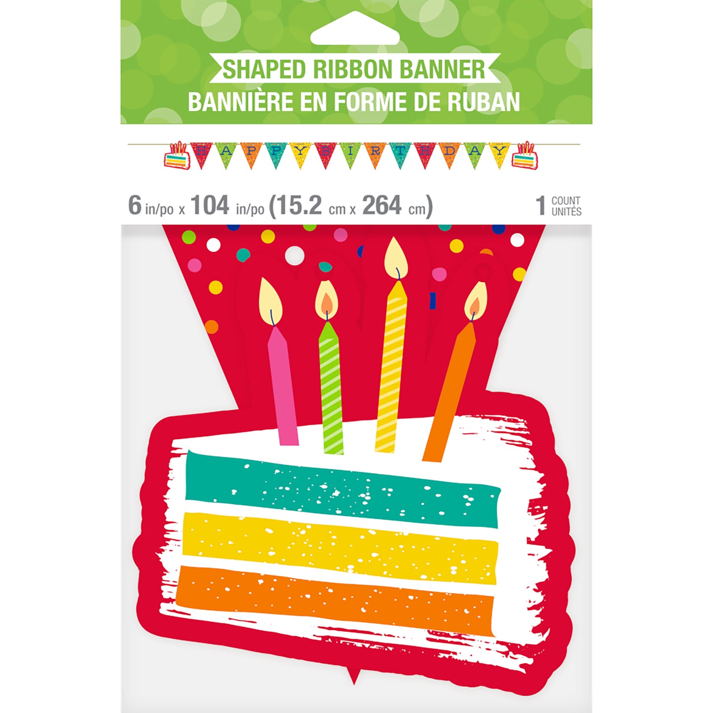 Festive Cake Happy Birthday Banners 12 ct