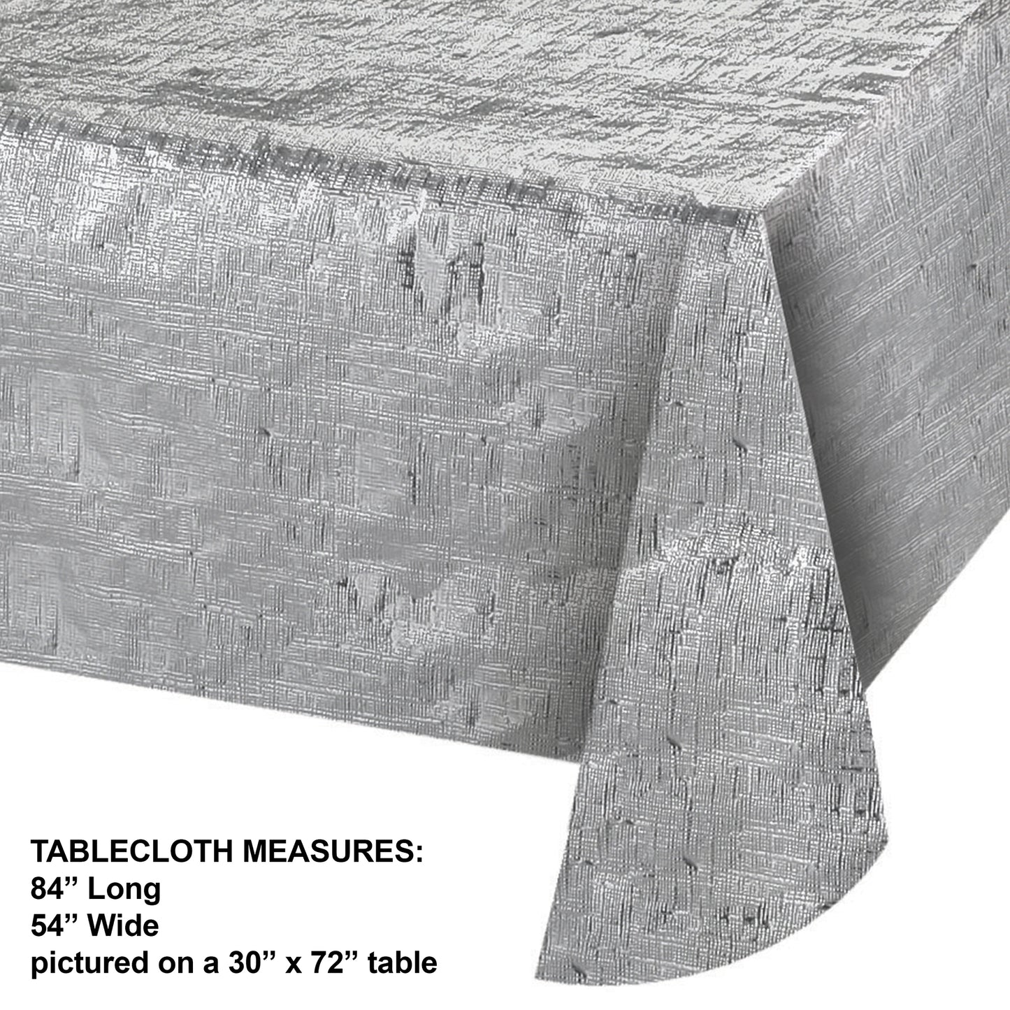 Silver Metallic Tablecloths 12 ct