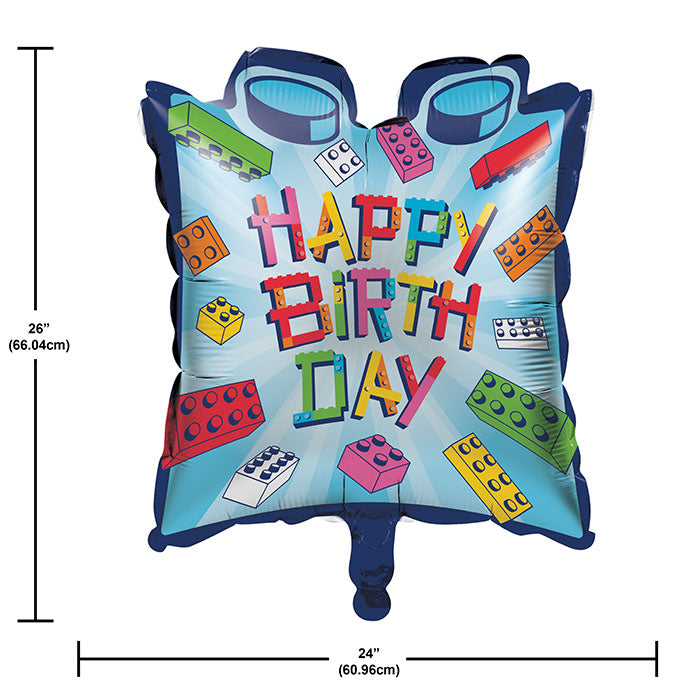 Block Bash "Happy Birthday" Toy Blocks Balloons 10 ct size dimensions
