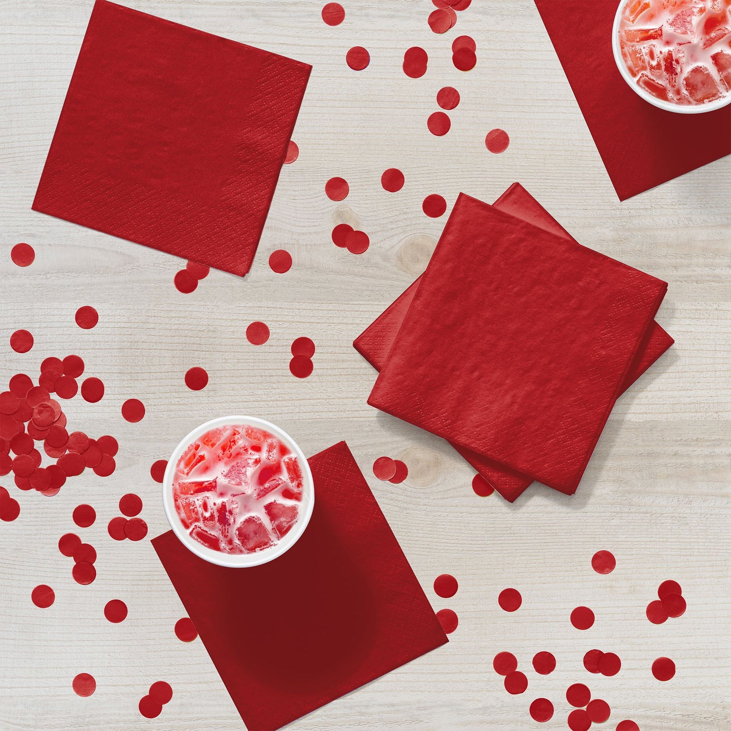 Classic Red Beverage Napkins 3-Ply 500 ct Lifestyle Image
