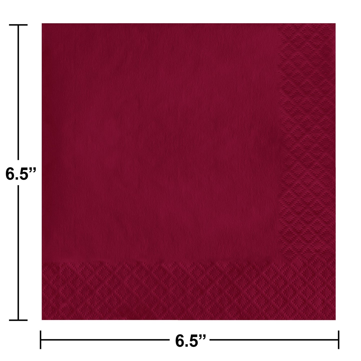 Burgundy 2-Ply Luncheon Napkins 600 ct Dimension Image