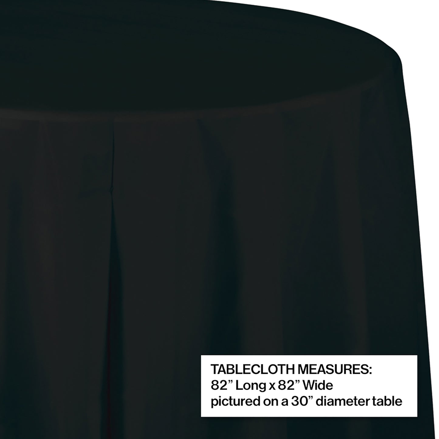 Black Velvet Octy-Round Plastic Tablecloths 12 ct