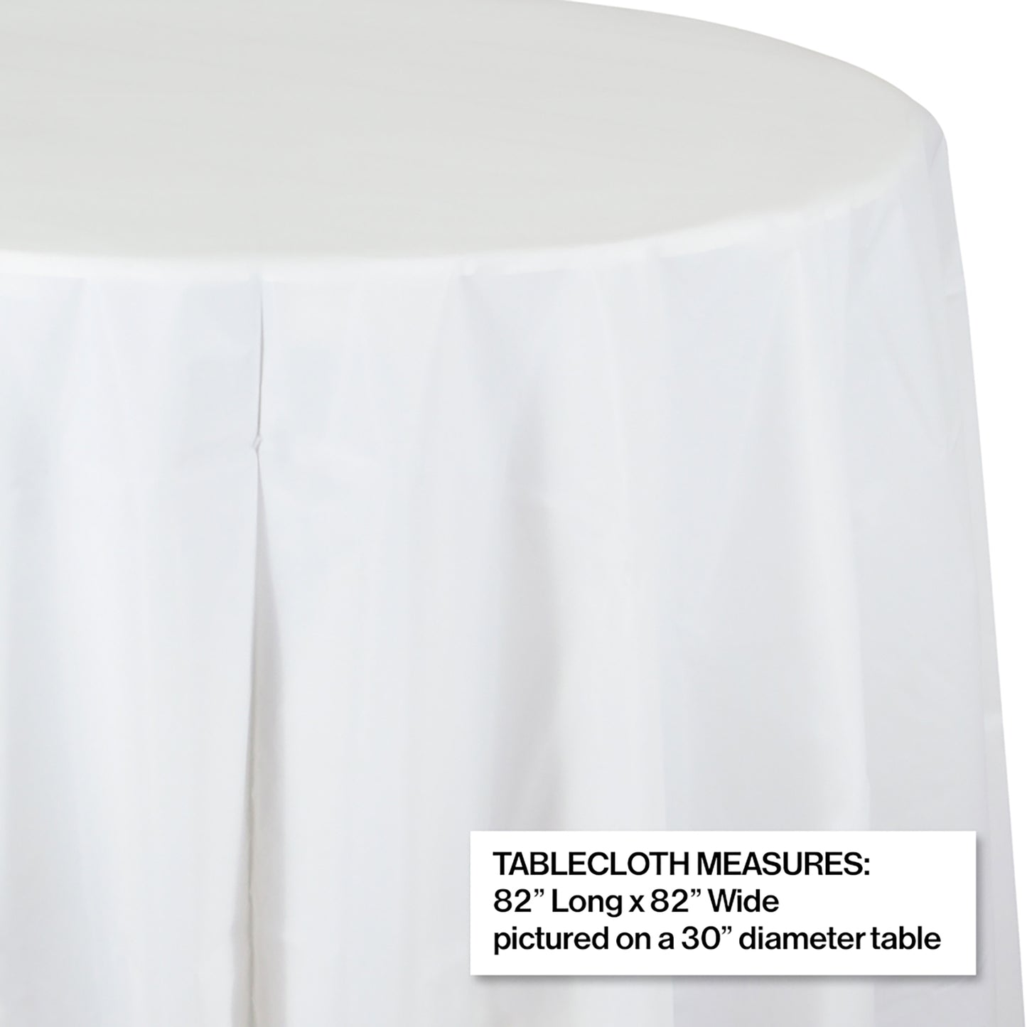 White Octy-Round Plastic Tablecloths 12 ct