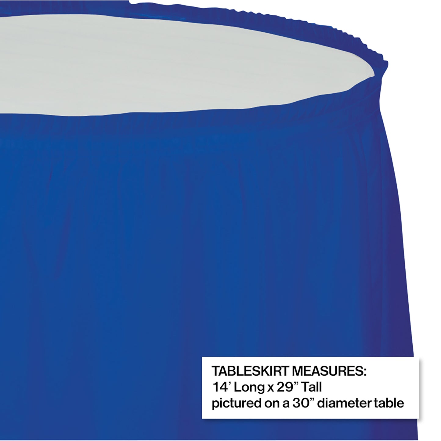 Cobalt Blue Plastic Tableskirt 6 ct
