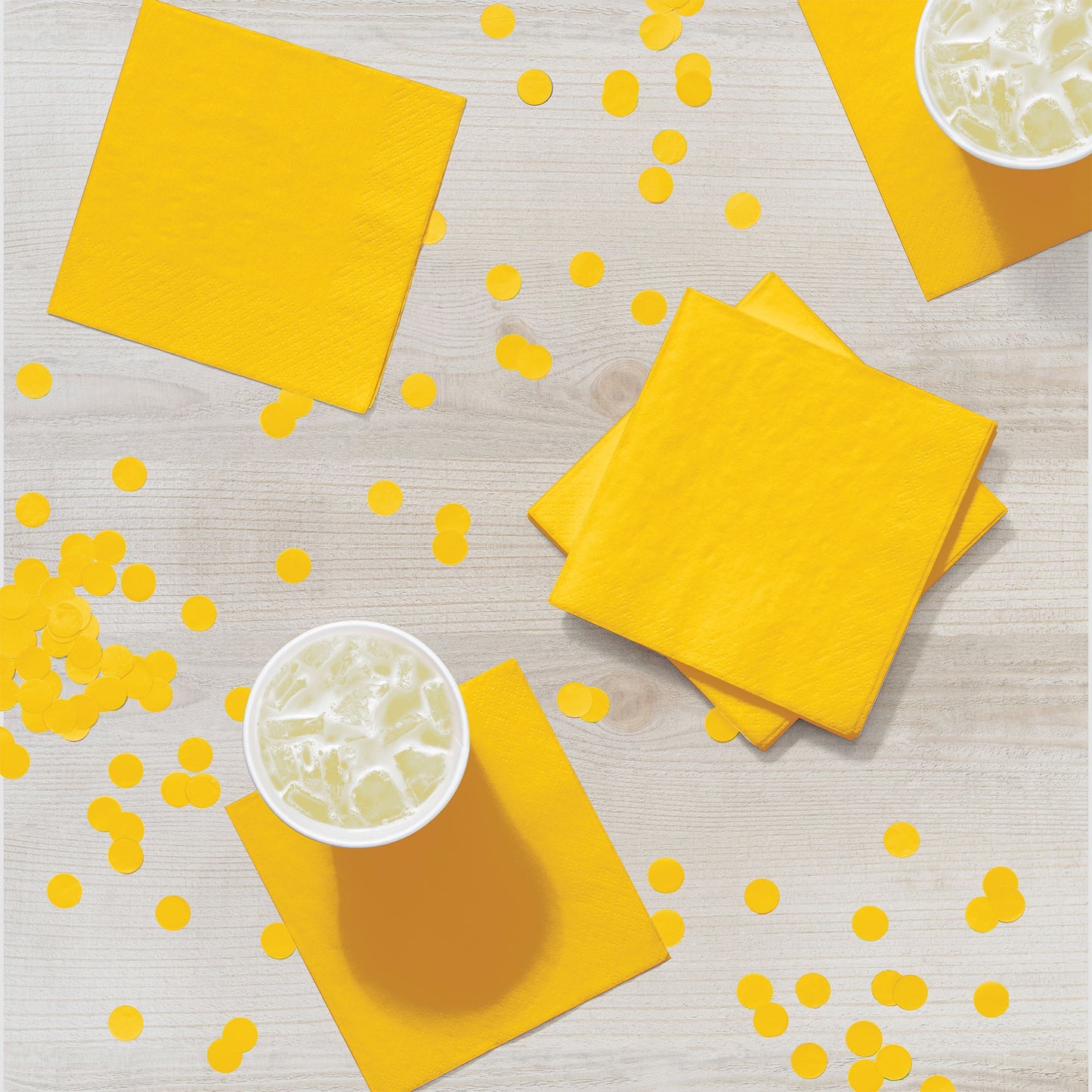 School Bus Yellow 2-Ply Beverage Napkins 600 ct Lifestyle Image