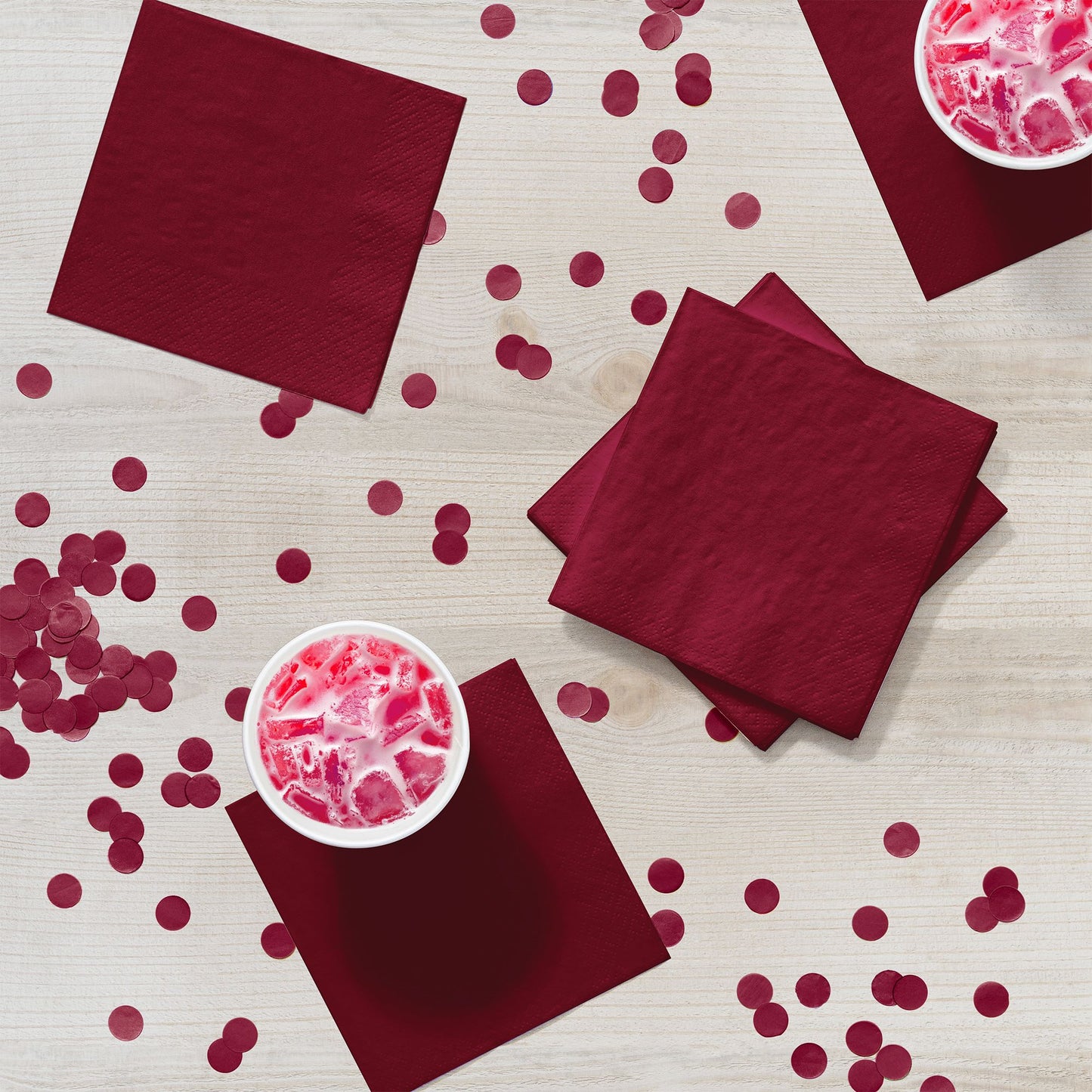Burgundy 2-Ply Beverage Napkins 600 ct Lifestyle Image