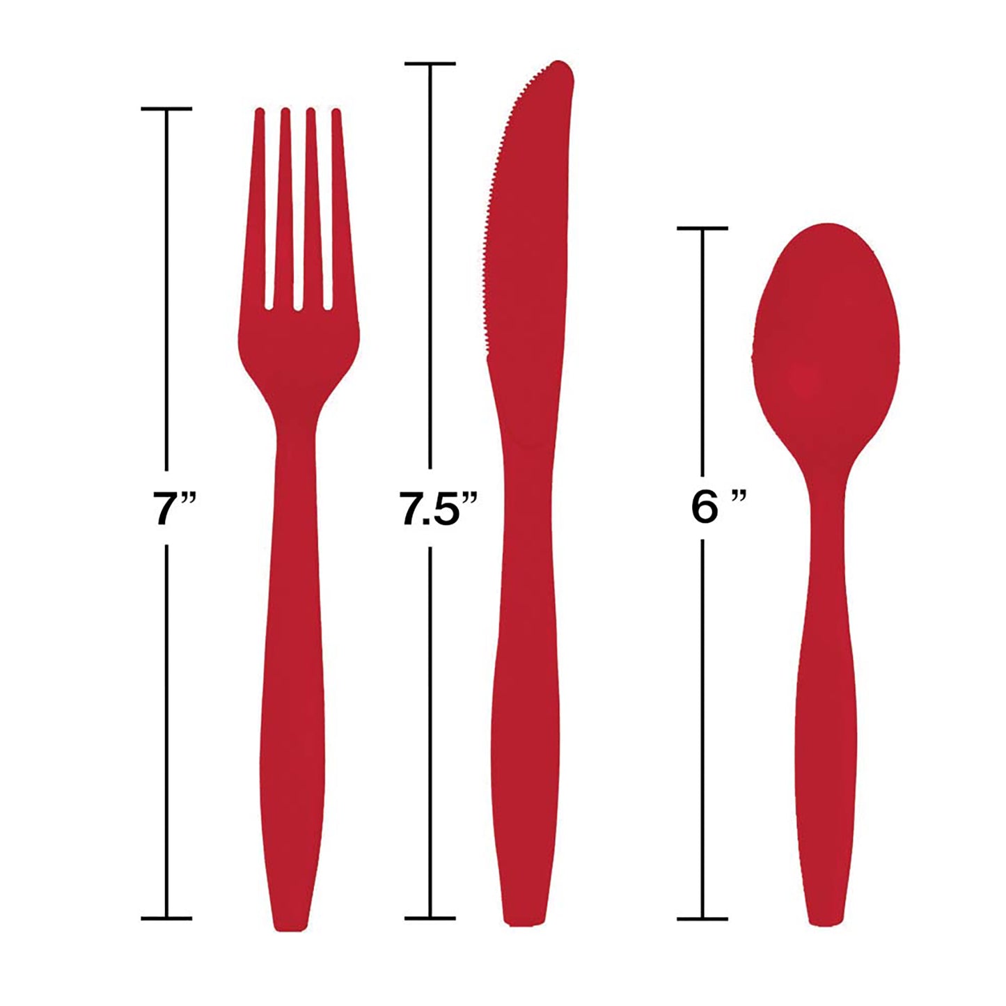 Value Friendly Classic Red Assorted Plastic Cutlery 216 ct