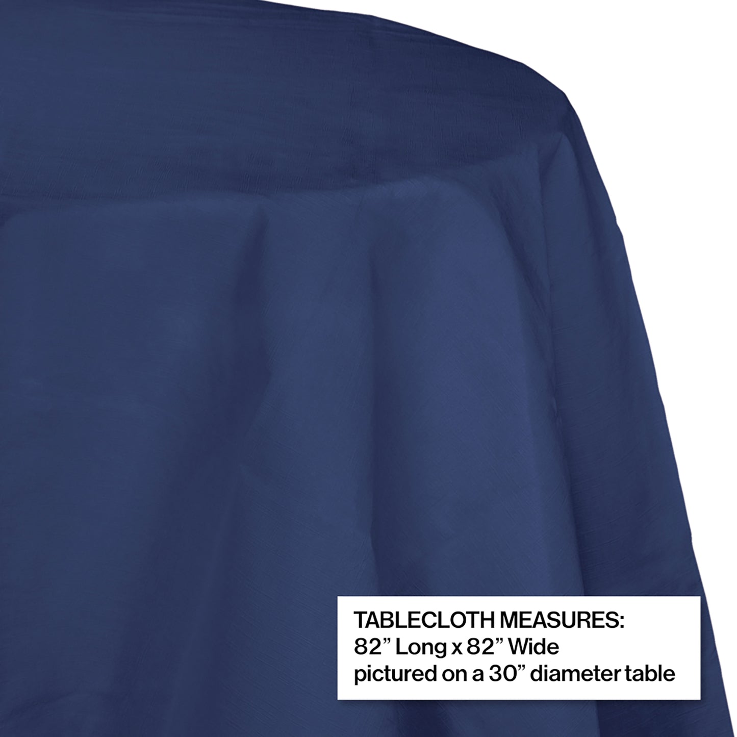 Navy Octy-Round Paper Tablecloths 12 ct