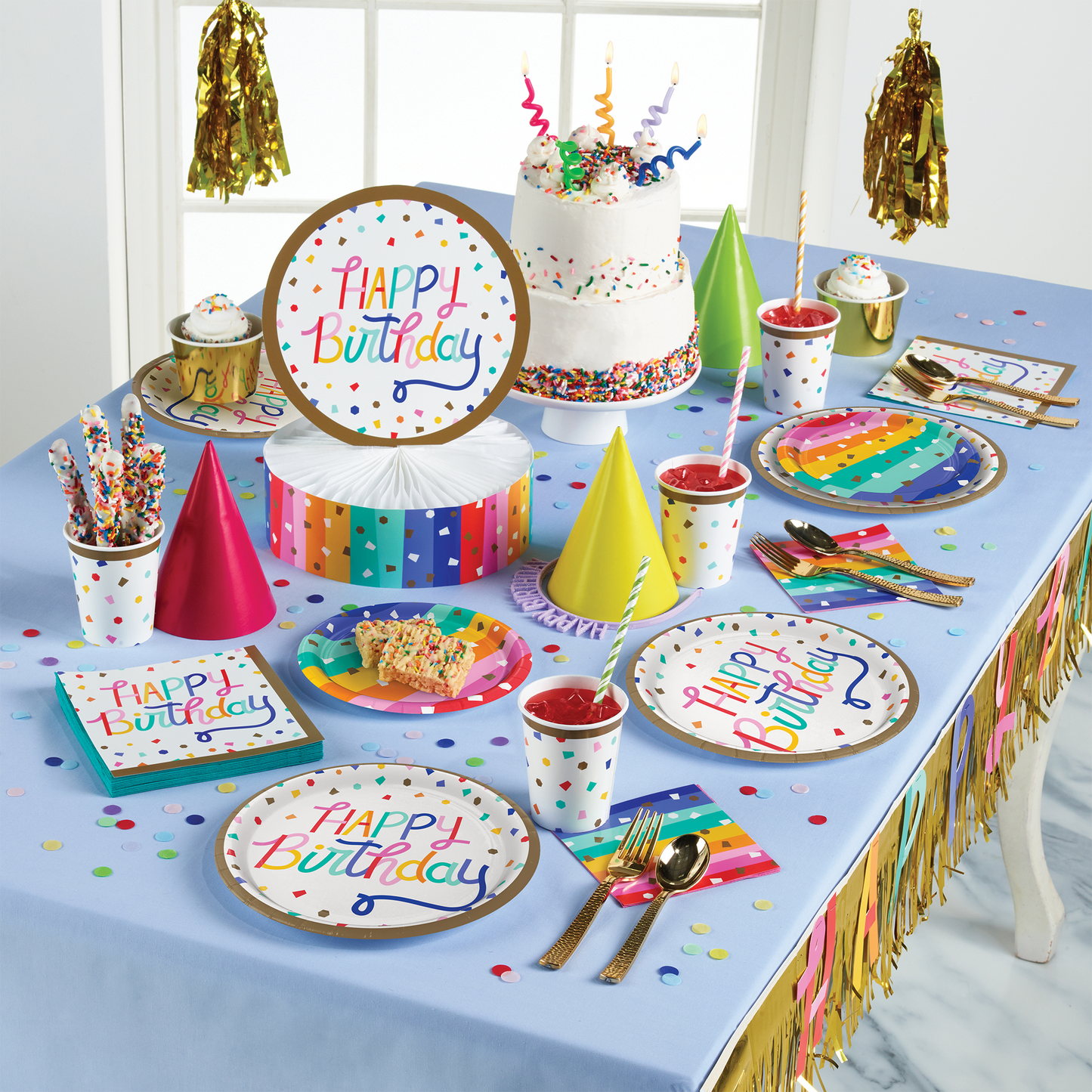 Birthday Confetti Happy Birthday Banners 12 ct