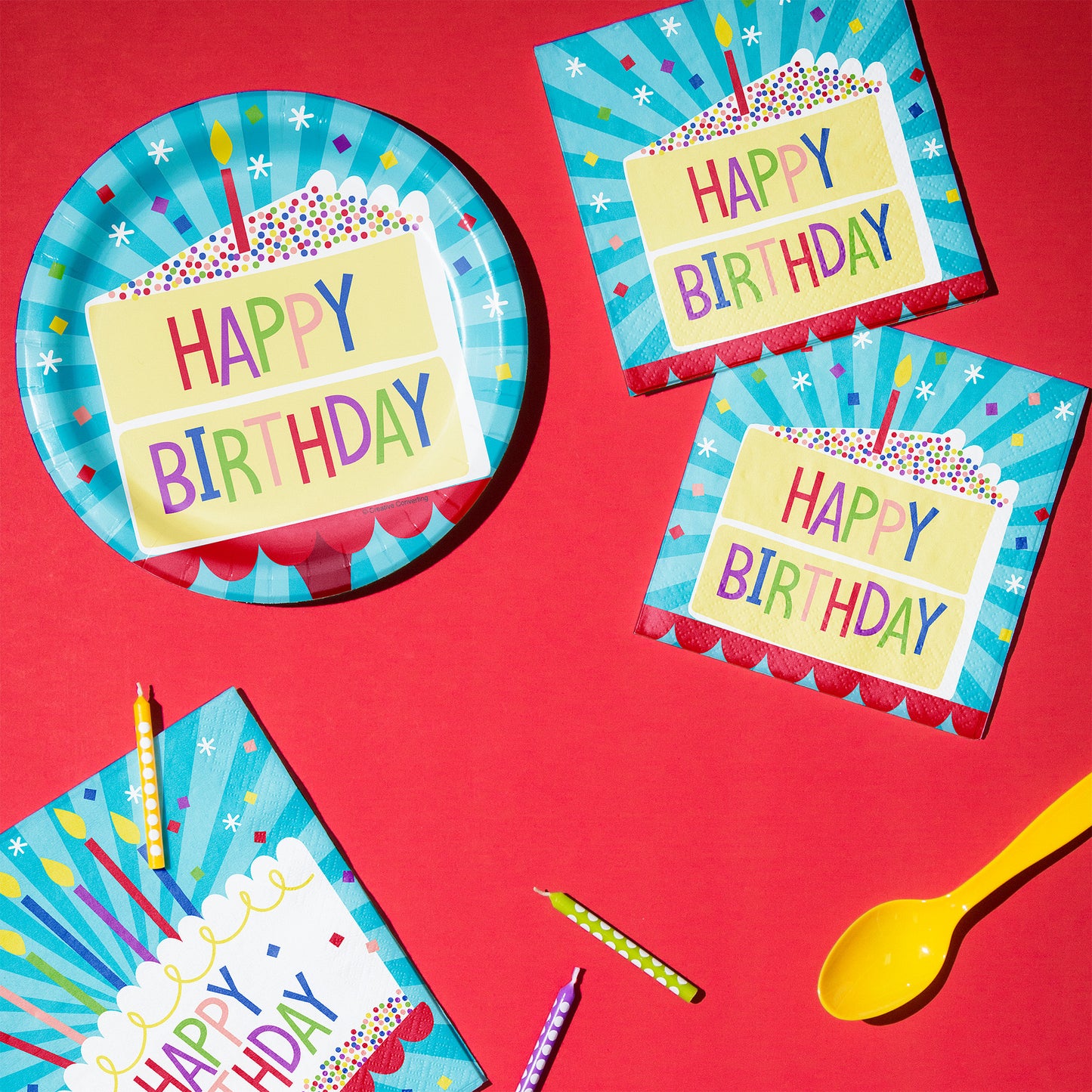 Cake Birthday Dessert Plates 96 ct