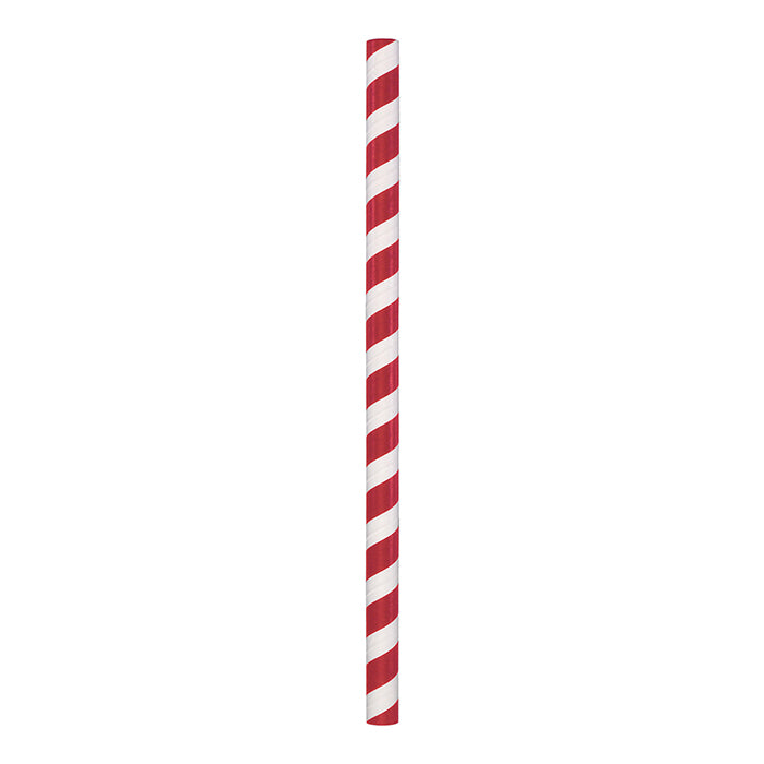 Aardvark 8.5" Giant Red & White Stripe Paper Straws 1,500 ct
