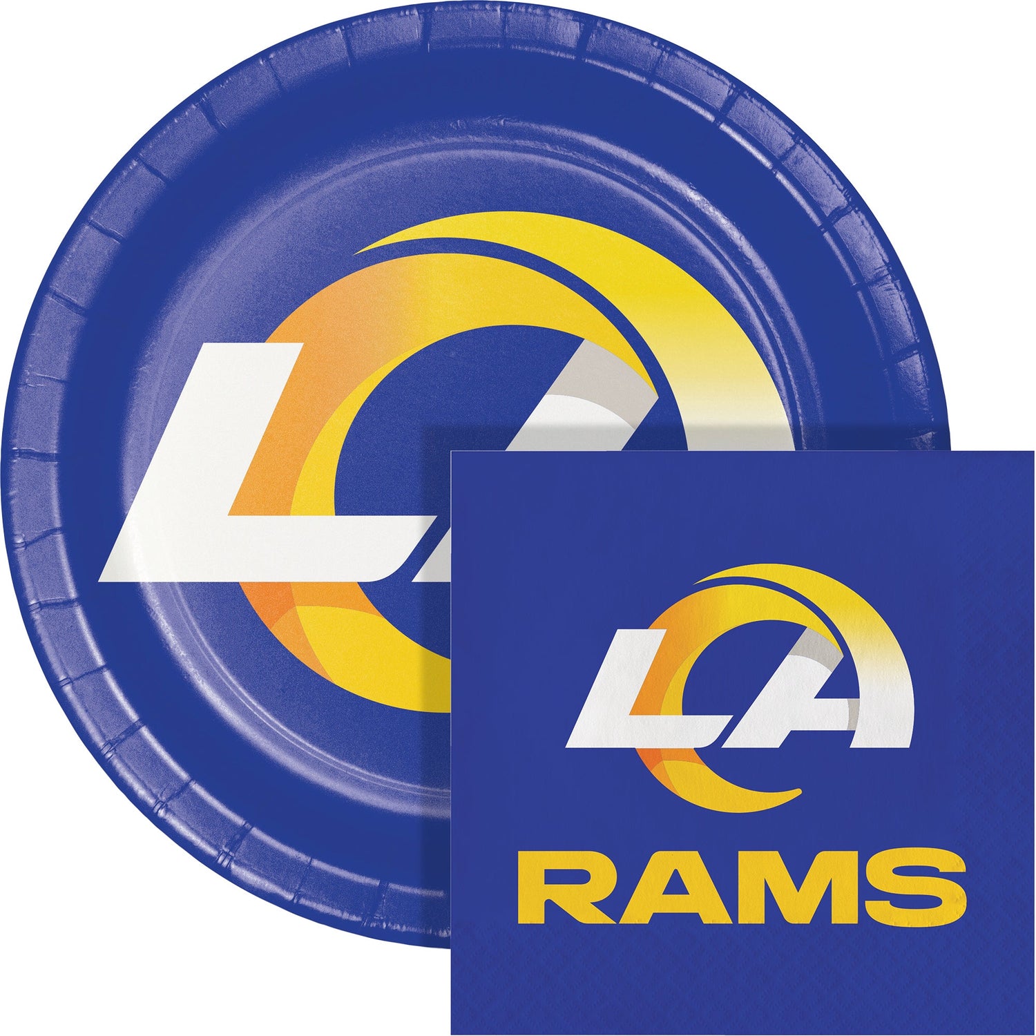 Los Angeles Rams paper plate and napkin