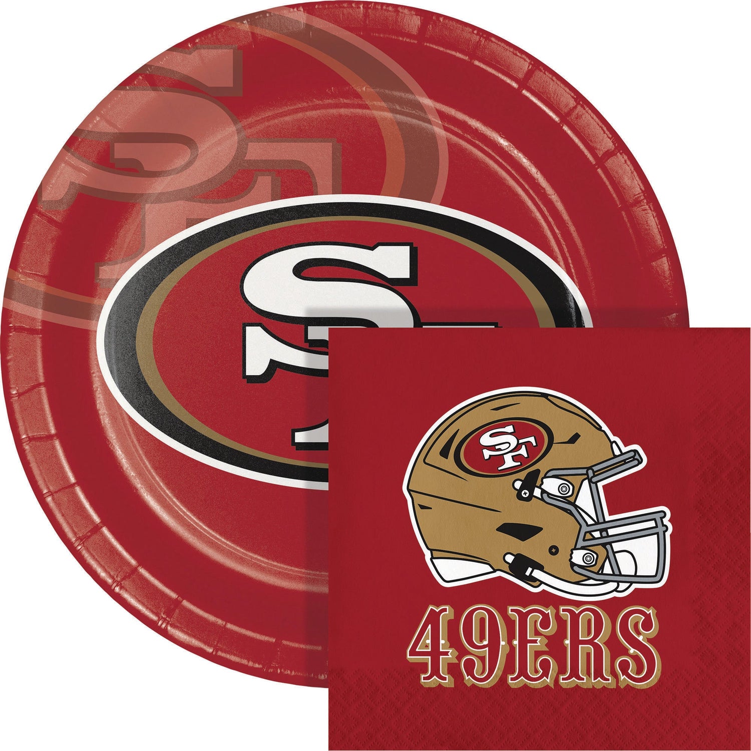 San Francisco 49ers paper plate and napkin
