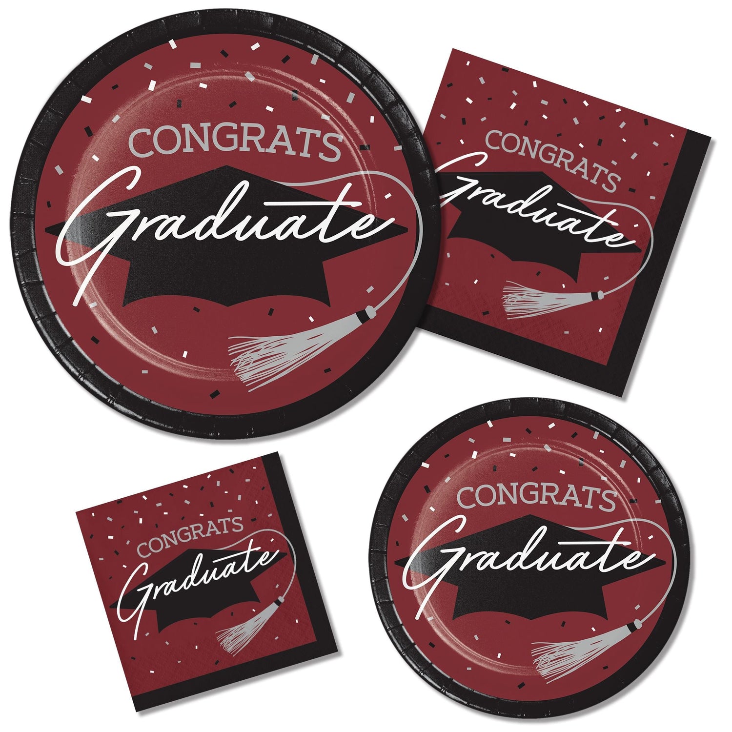 Graduation School Spirit Burgundy Party Supplies Lifestyle Image