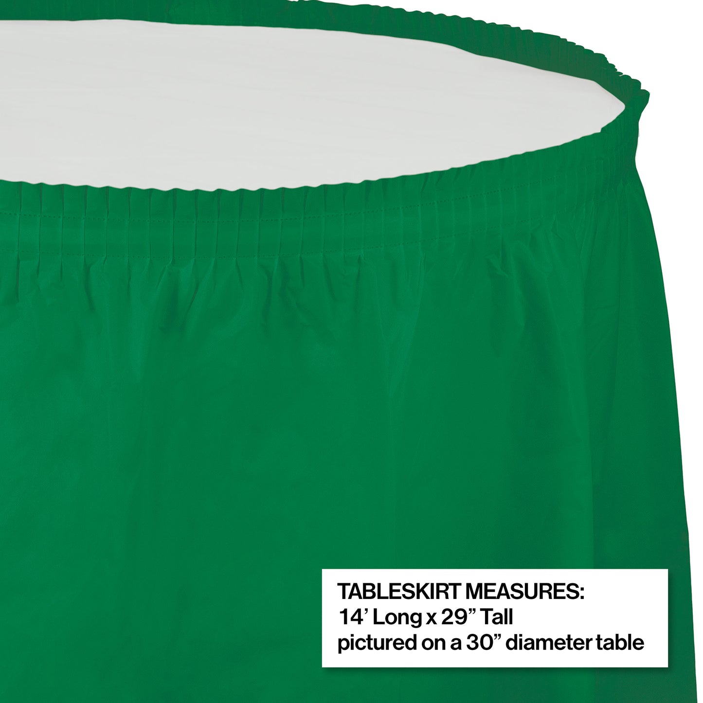 Emerald Green Plastic Tableskirt 6 ct