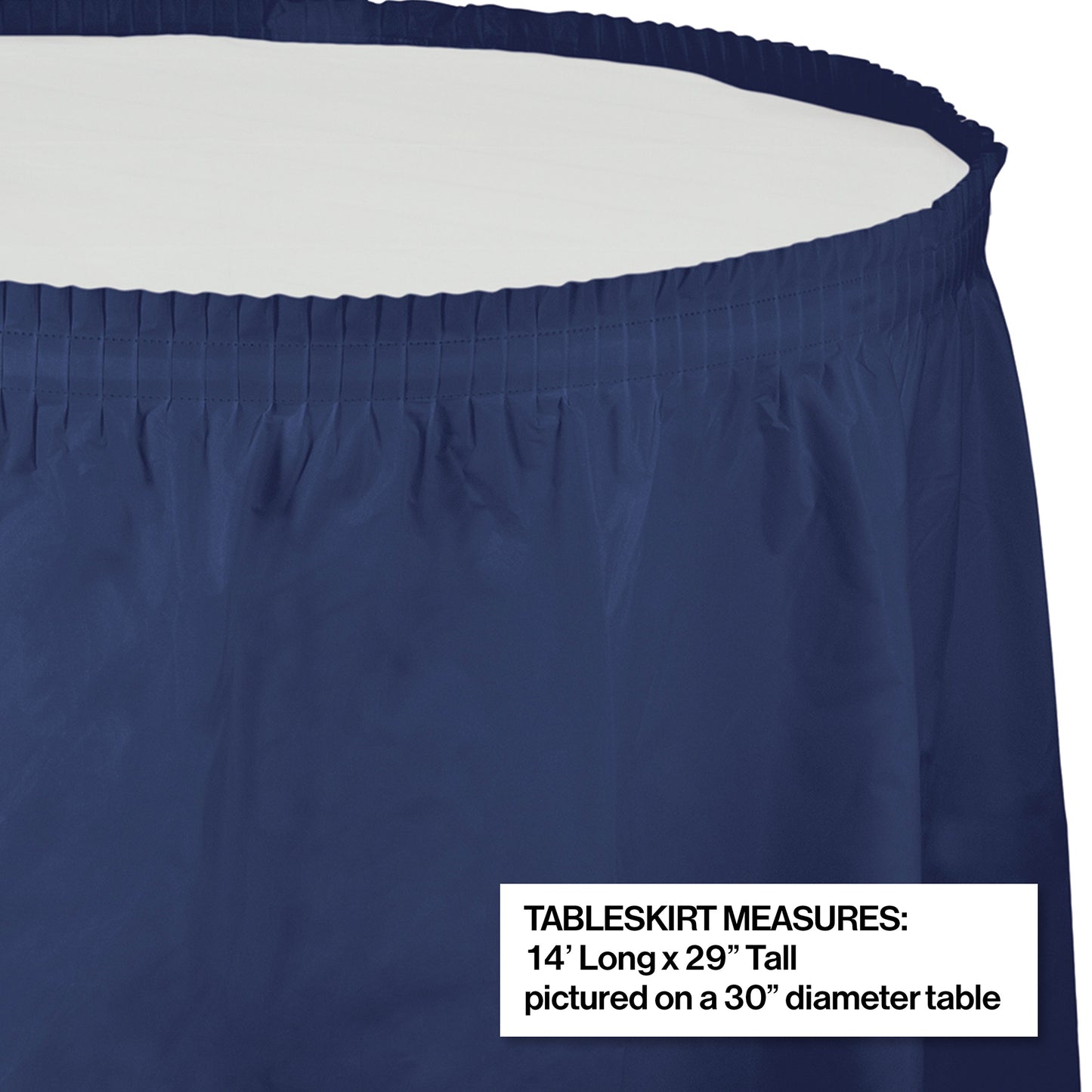 Navy Plastic Tableskirt 6 ct