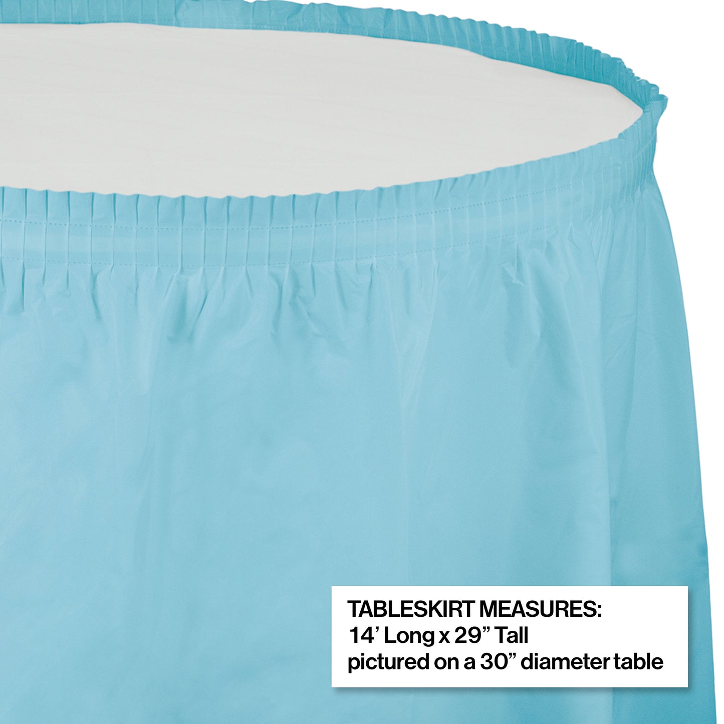 Pastel Blue Plastic Tableskirt 6 ct