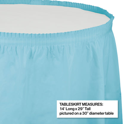 Pastel Blue Plastic Tableskirt 6 ct