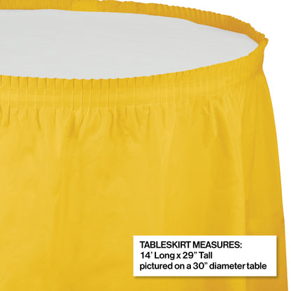 School Bus Yellow Plastic Tableskirt 6 ct
