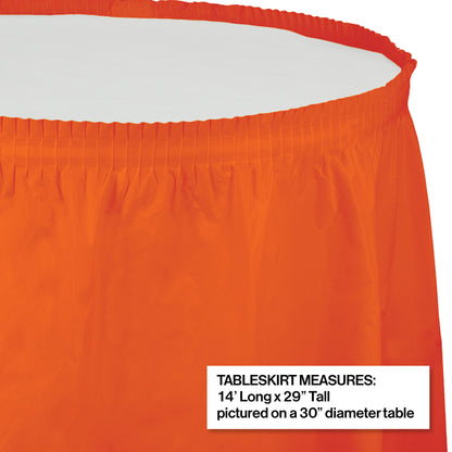 Sunkissed Orange Plastic Tableskirt 6 ct