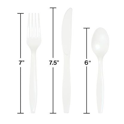 White Assorted Plastic Cutlery 288 ct