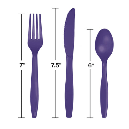 Purple Assorted Plastic Cutlery 288 ct