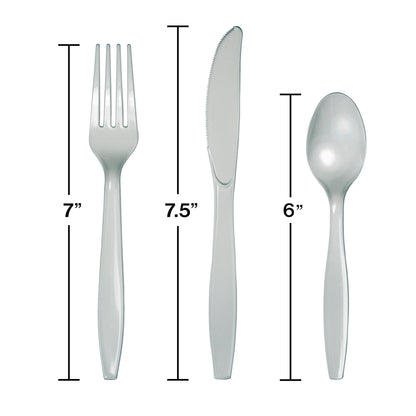 Shimmering Silver Assorted Plastic Cutlery 288 ct