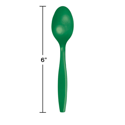 Emerald Green Plastic Spoons 288 ct