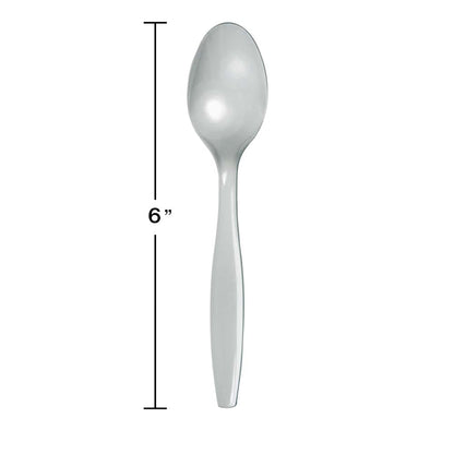 Shimmering Silver Plastic Spoons 288 ct