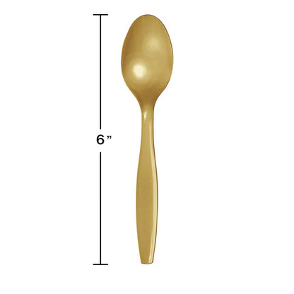 Glittering Gold Plastic Spoons 288 ct