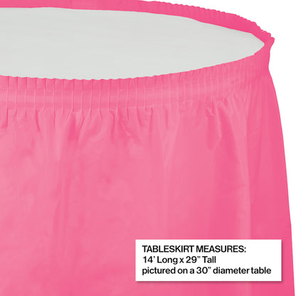 Candy Pink Plastic Tableskirt 6 ct