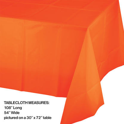 Sunkissed Orange Plastic Tablecloths 12 ct