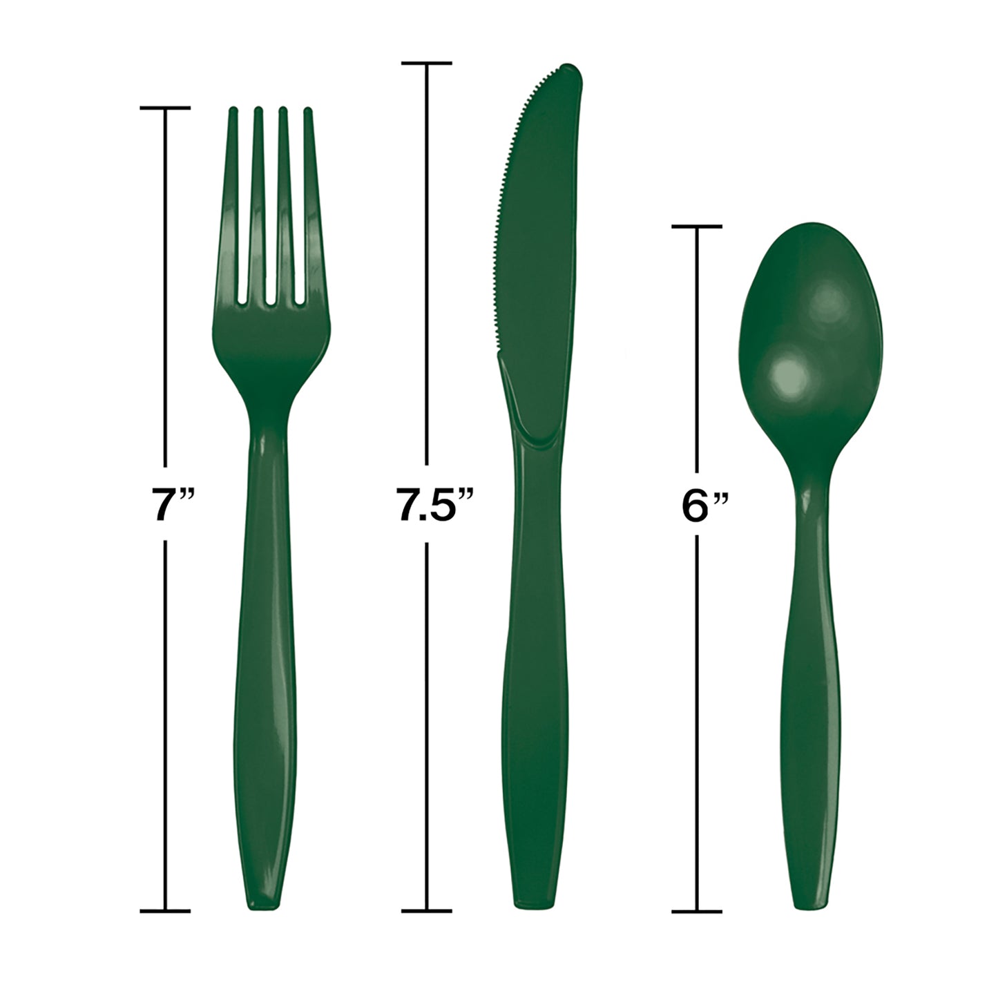 Hunter Green Assorted Plastic Cutlery 288 ct