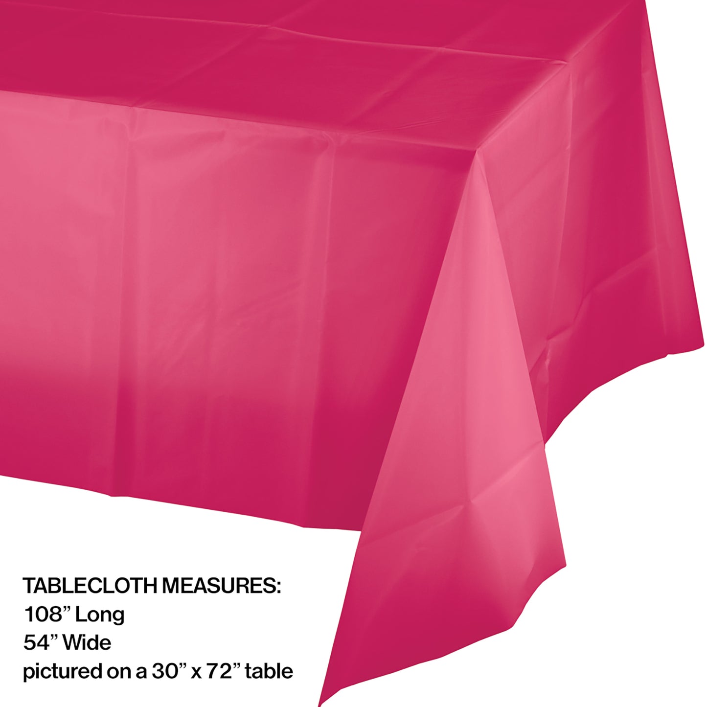 Hot Magenta Plastic Tablecloths 12 ct