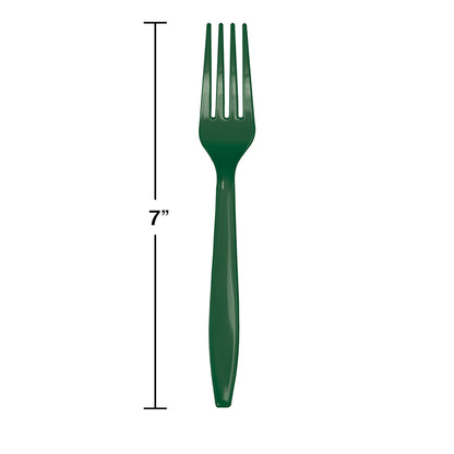 Hunter Green Plastic Forks 288 ct