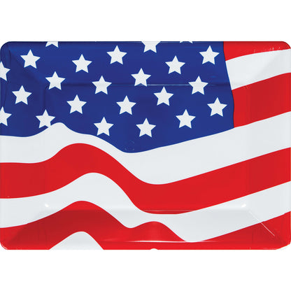 Patriotic Plastic Flag Tray 12 ct